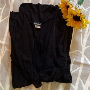 Wet seal black short sleeve cardigan with pockets